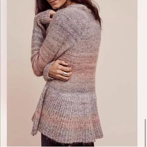 Anthropologie Cody Peplum Knit Open Cardigan